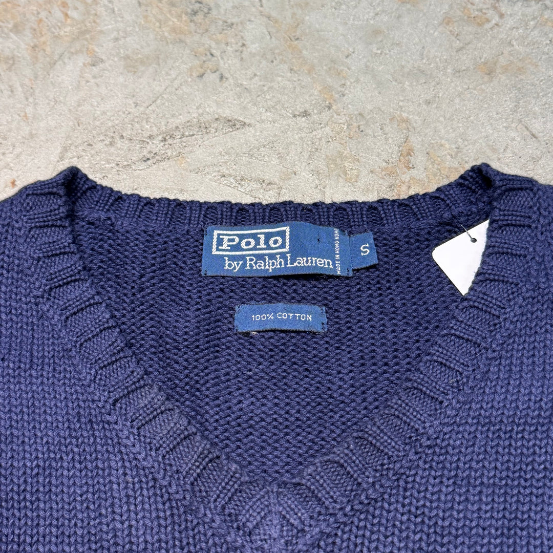 古着 90's~ POLO by Ralph Lauren/ ポロバイラルフローレン/ Vネックニットベスト/ サイズS