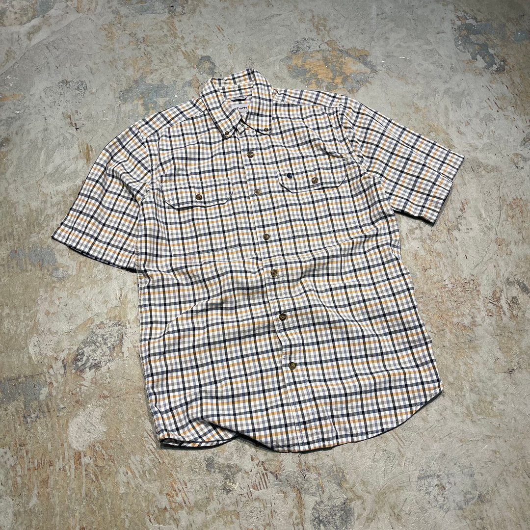 #4543 古着 Carhartt/カーハート/s/s  Button down Shirts/半袖ボタンダウンシャツ/チェック柄/サイズS