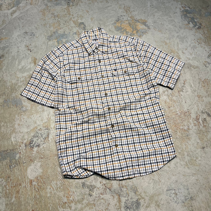 #4543 古着 Carhartt/カーハート/s/s  Button down Shirts/半袖ボタンダウンシャツ/チェック柄/サイズS