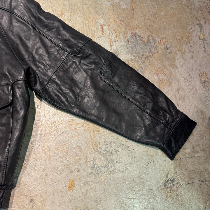 古着 USAVINTAGE/ジップアップレザージャケット/ サイズS