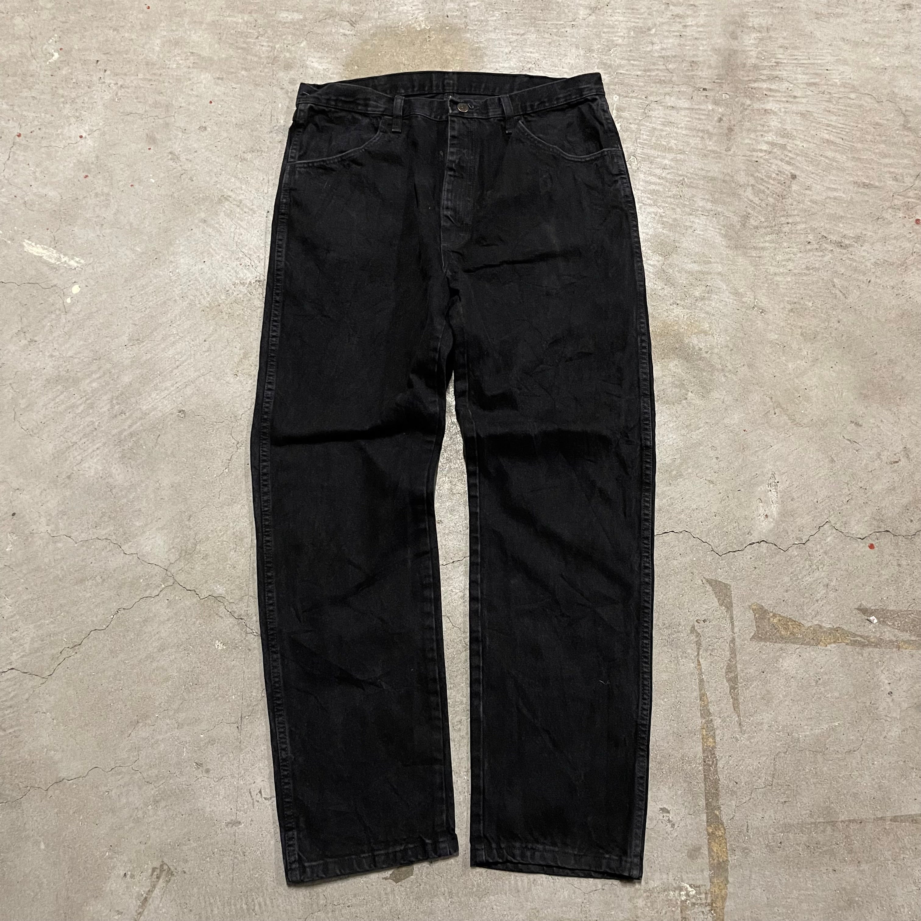 4256 古着 RUSTLER/ラスラー/Black Denim Pants/ブラックデニムパンツ/サイズ36×32 – 古着屋 MUJIN