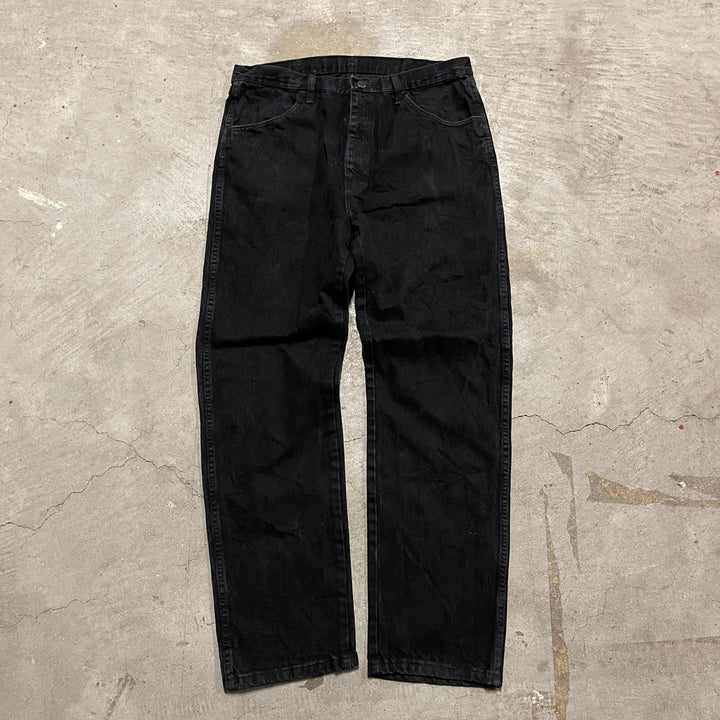 #4256 古着 RUSTLER/ラスラー/Black Denim Pants/ブラックデニムパンツ/サイズ36×32