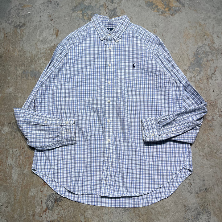 #4406 古着 Ralph Lauren/ラルフローレン/Long Sleeve Button Down Shirt/長袖ボタンダウンシャツ/CLASSIC FIT/クラシックフィット/チェック柄/サイズ XXL