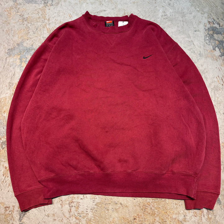 古着 90's NIKE/ ナイキ/ クルーネックスウェット/ ワンポイント刺繍/ サイズM