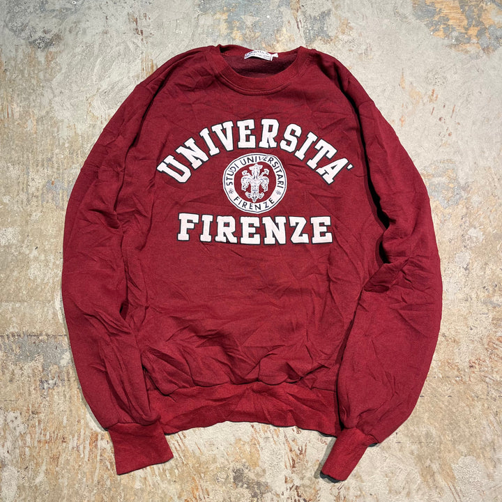 #3840 古着Unknow/crew neck sweat/ クルーネックスウェット UNIVERSITA' FIRENZE/サイズXL