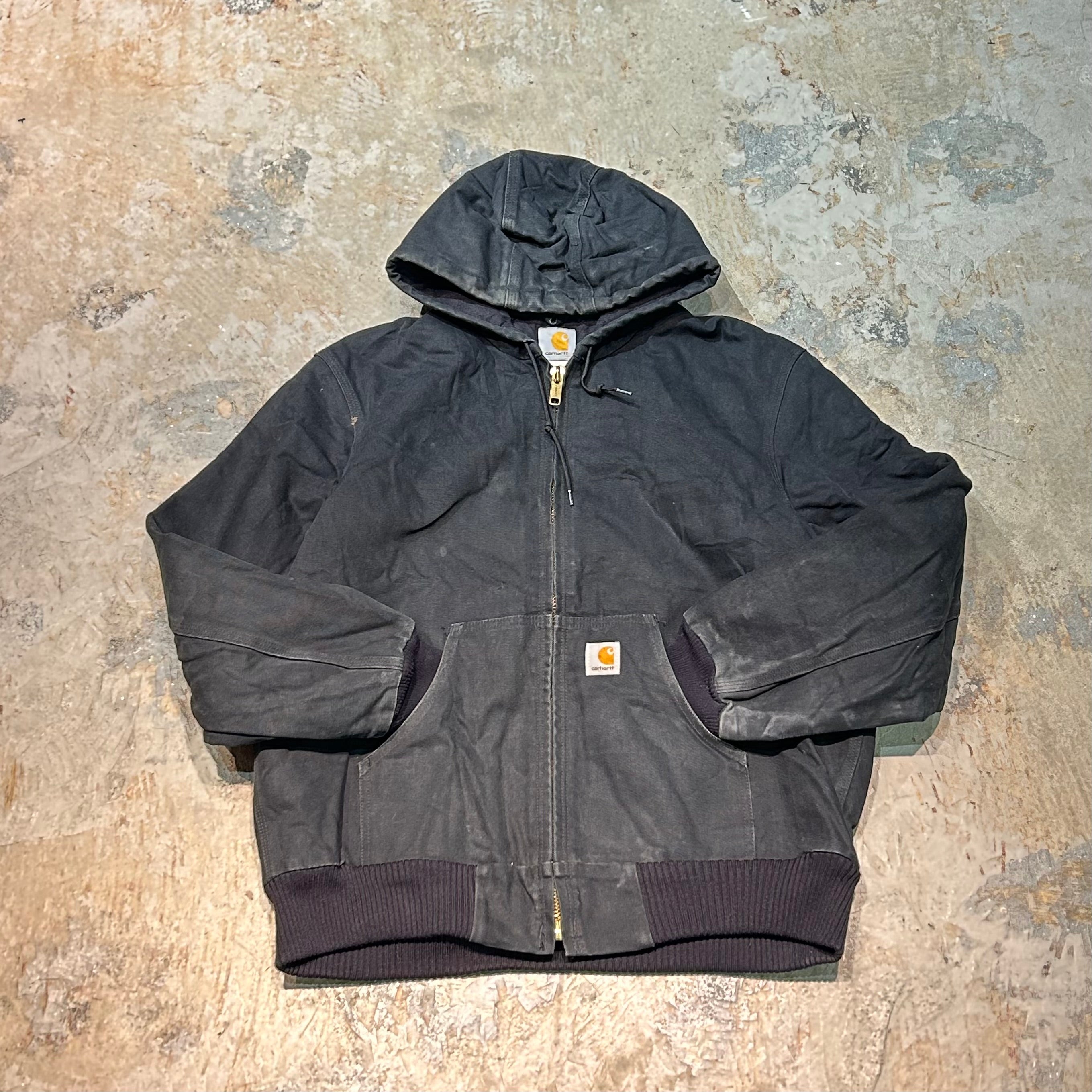 古着 90's carhartt/ カーハート/ アクティブジャケット/ ダック地/ 中綿/ J140 BLK/サイズM – 古着屋 MUJIN