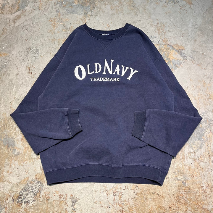 #4071 古着 OLD NAVY/オールドネイビー/Crew neck Print Logo sweat/クルーネックプリントロゴスウェット/サイズL相当