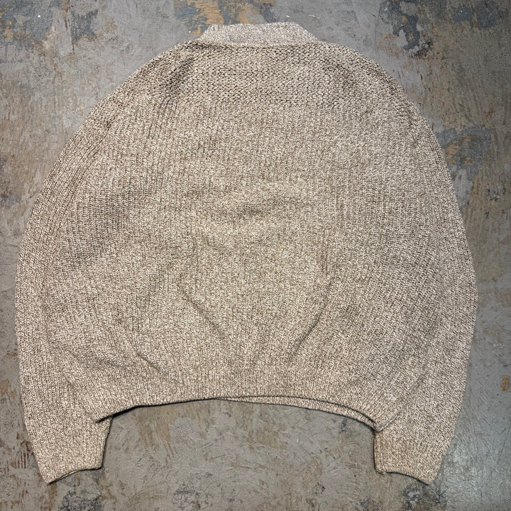 古着 90's Eddie Bauer/ エディーバウアー/ ハーフボタンニットセーター/ ヘンリーネック/サイズXL