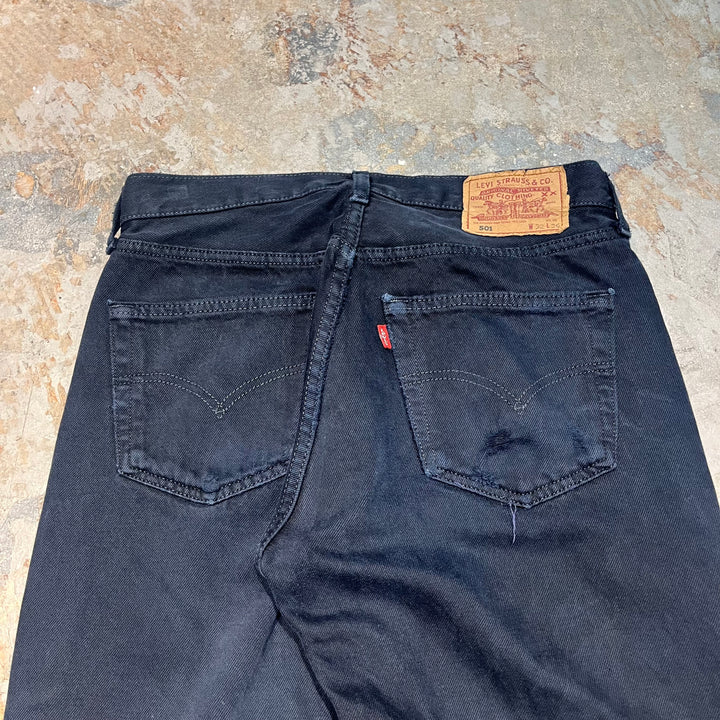 #4434 古着 Levi's/リーバイス/Black Denim Pants/ブラックデニムパンツ/501/MADE IN UK/サイズ32×36