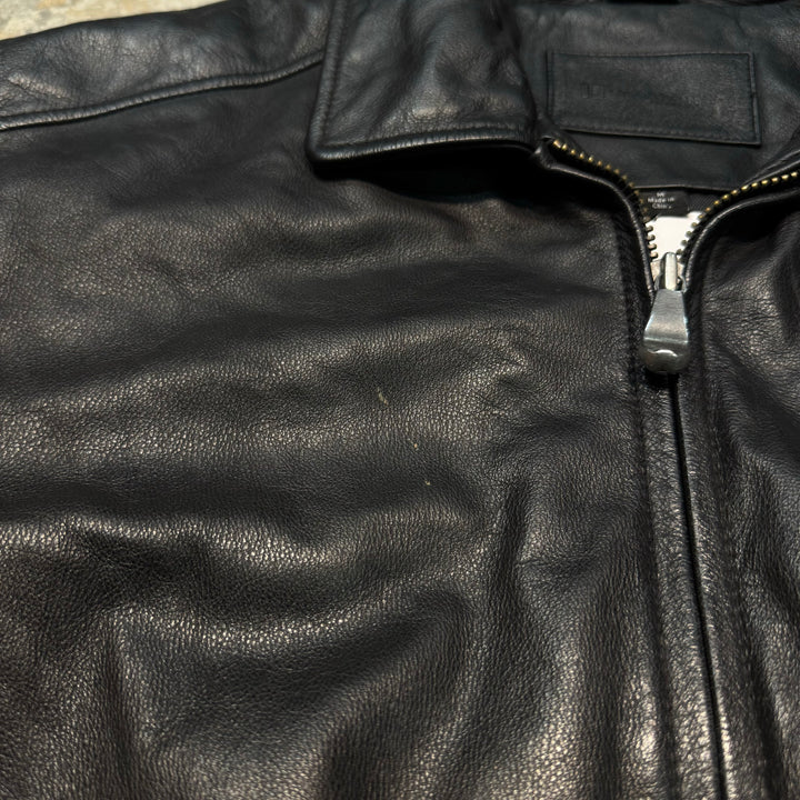 古着 USAVINTAGE/ Zip Up Leather Jacket/ジップアップレザージャケット/サイズM