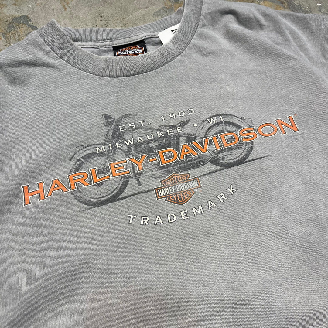 古着 USA製 Harley-Davidson/ハーレー ダビッドソン/シングルステッチ Tシャツ/サイズL