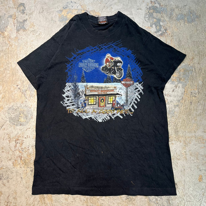 Used clothing Made in USA 90's~ Harley-Davidson/Harley-Davidson/Printed T-shirt/Size L