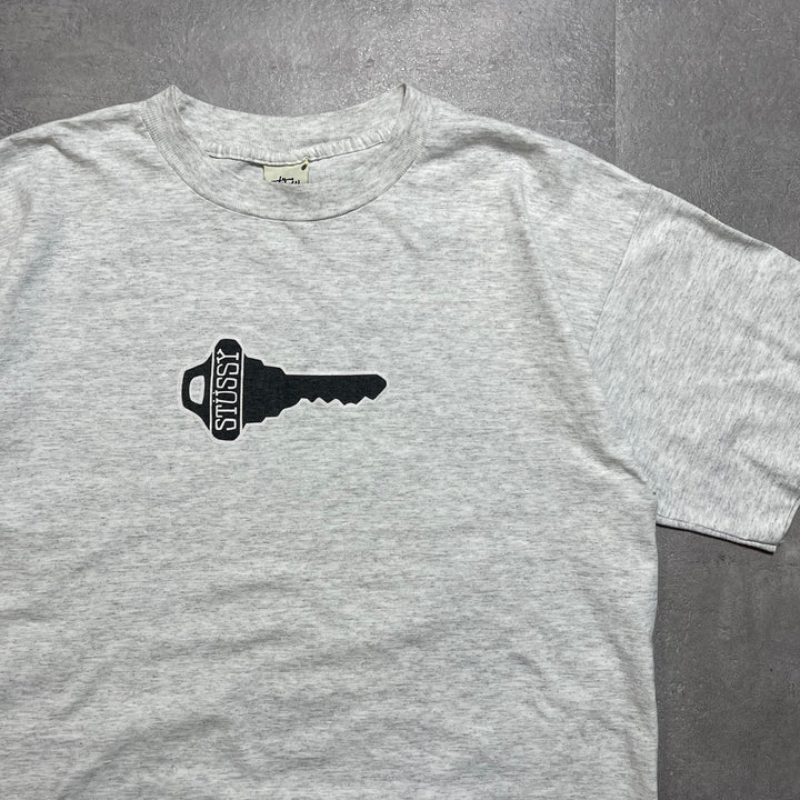 古着 USA製 90's OLD STUSSY / オールドステューシー / 白タグ / キーグラフィックTシャツ / Lサイズ