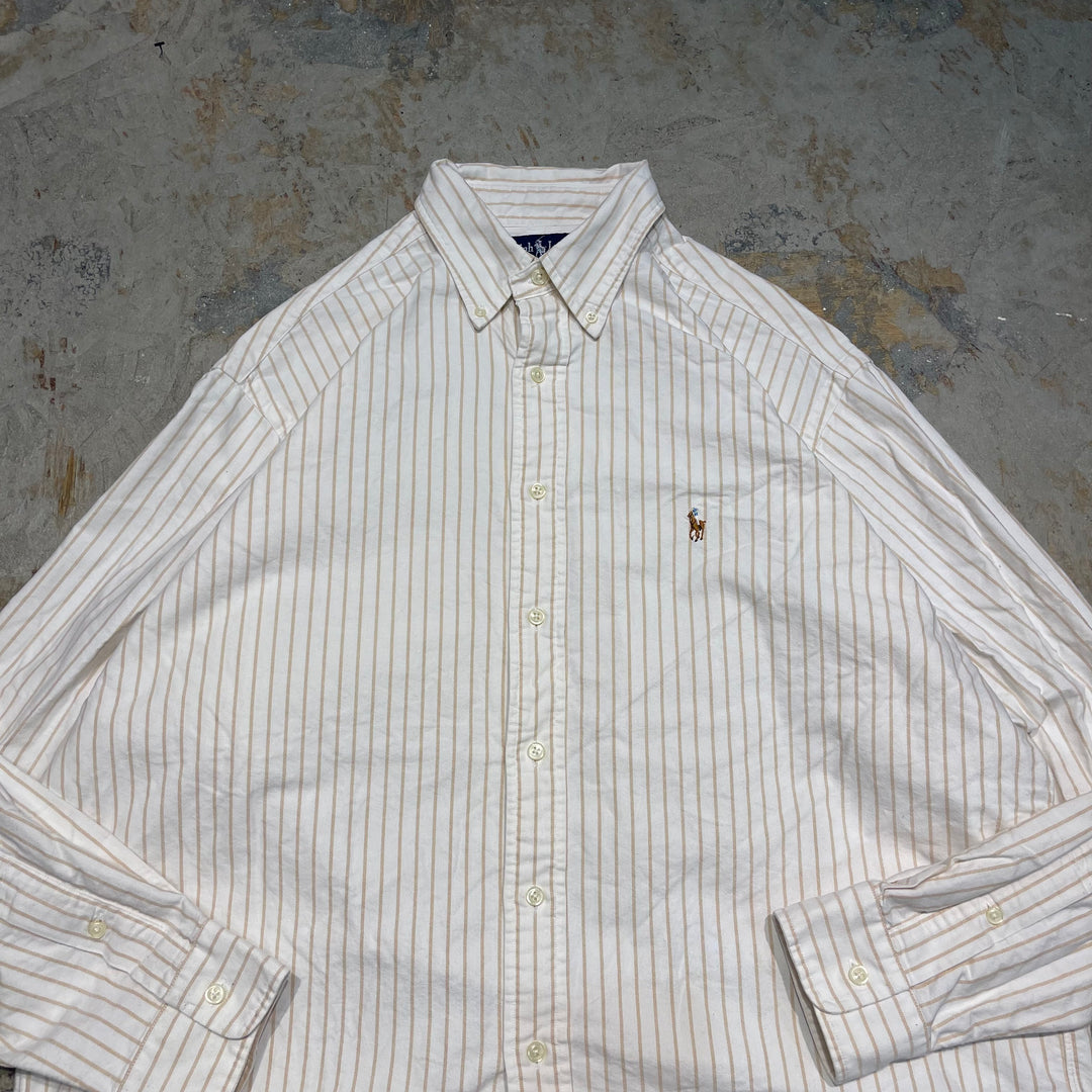 #4330 Ralph Lauren/ラルフローレン L/S B.D Shirts/ボタンダウンシャツ/YARMOUTH/ストライプ柄/サイズ16 1/2-33