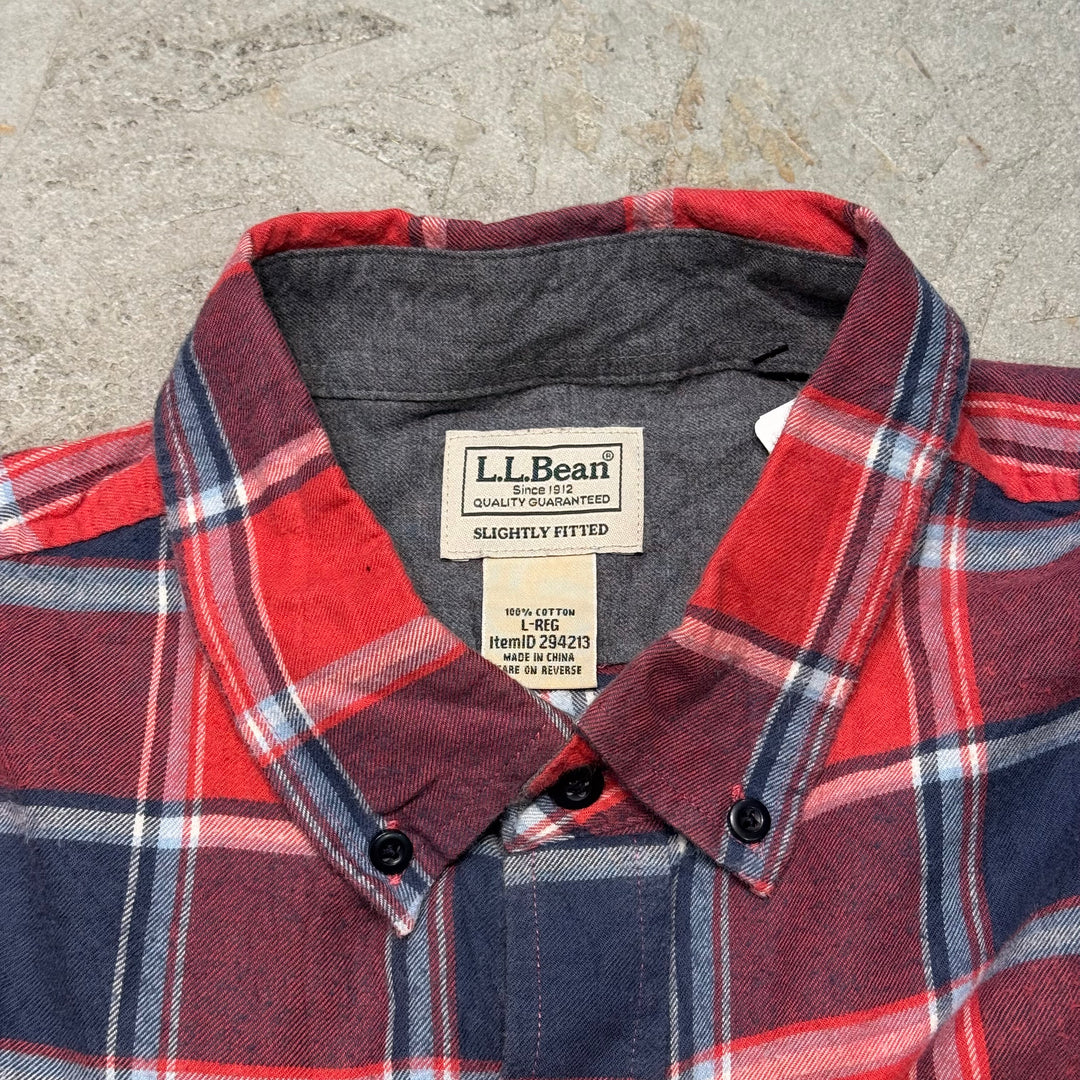 古着 L.L.Bean/ エルエルビーン/ フランネルシャツ/ チェック柄/ リメイク/ サイズL