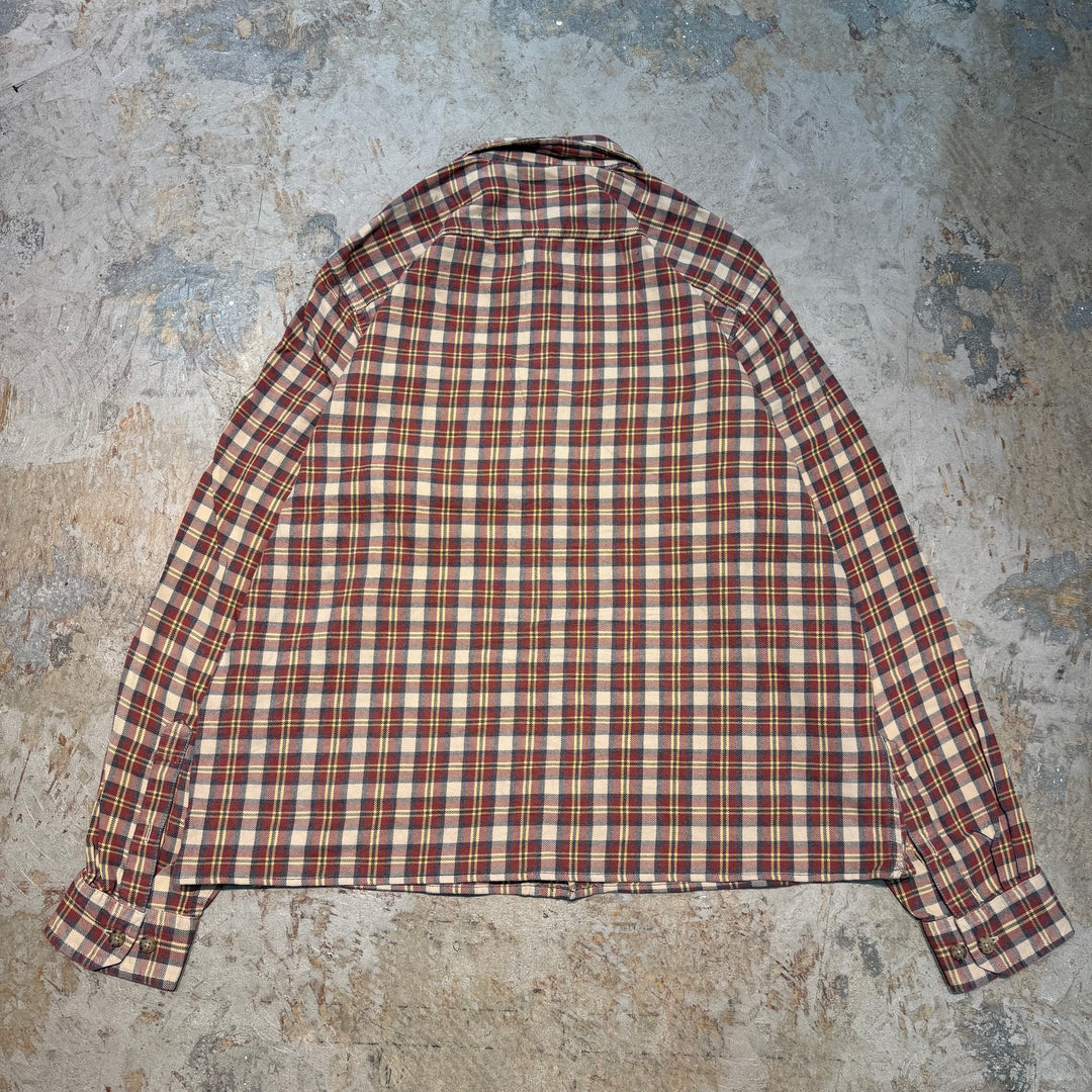 古着 eddie bauer/エディーバウアー/ 長袖短丈リメイクシャツ/ チェック柄/ サイズL