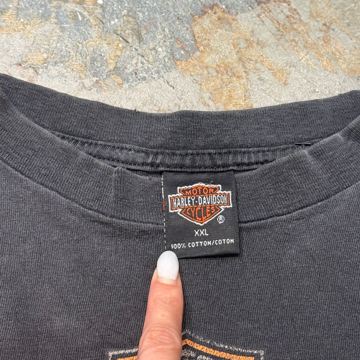 Used clothing Made in USA 90's~ Harley-Davidson/Harley-Davidson/Printed T-shirt/Size 2XL