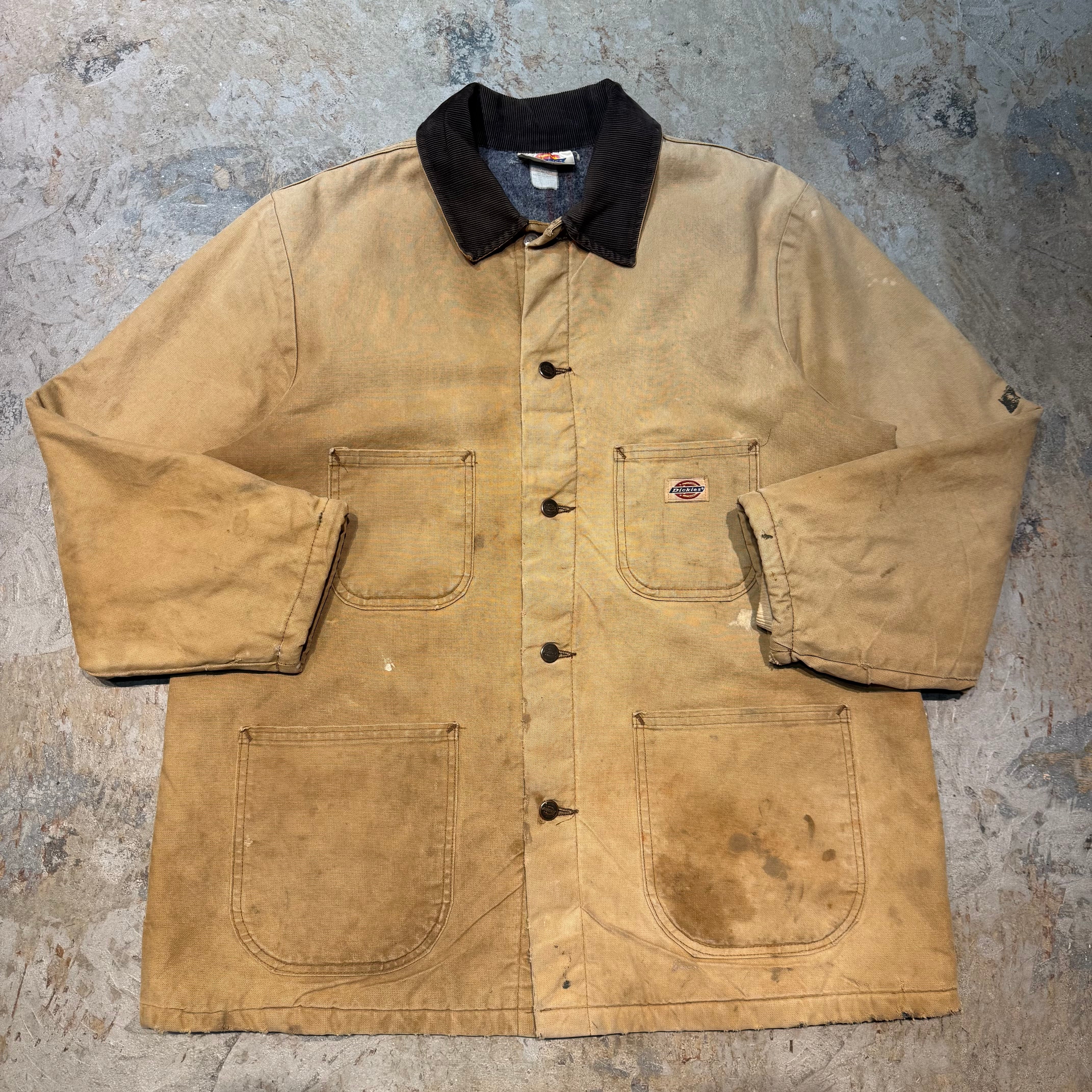 古着Dickies/ ディッキーズ/ ダック地カバーオール/ 襟コーデュロイ