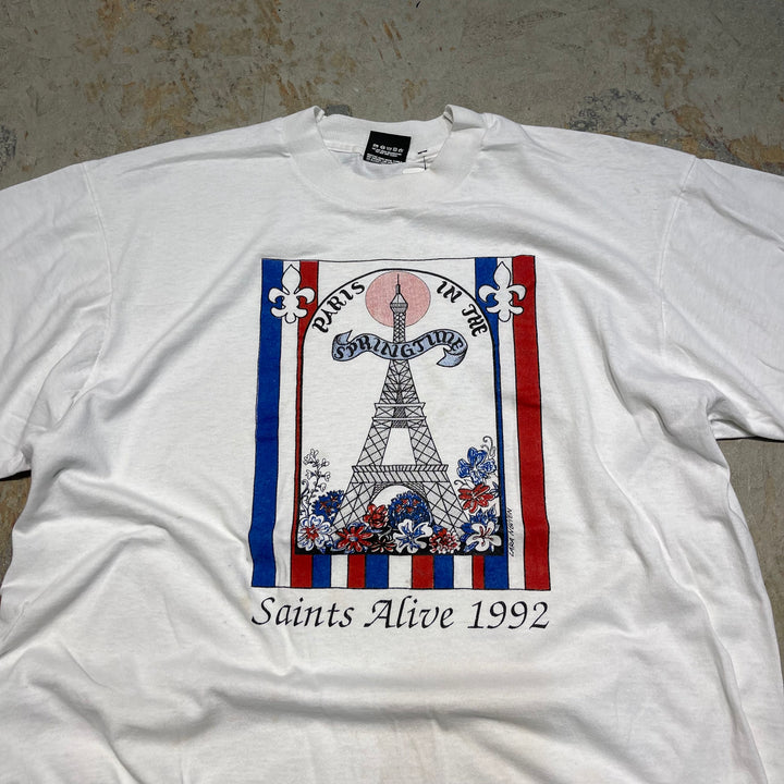 #4474 古着 90's SCREEN STARS/スクリーンスターズ/short sleeve print t-shirt Tee/半袖プリントTシャツ/MADE IN USA/シングルステッチ/サイズXL