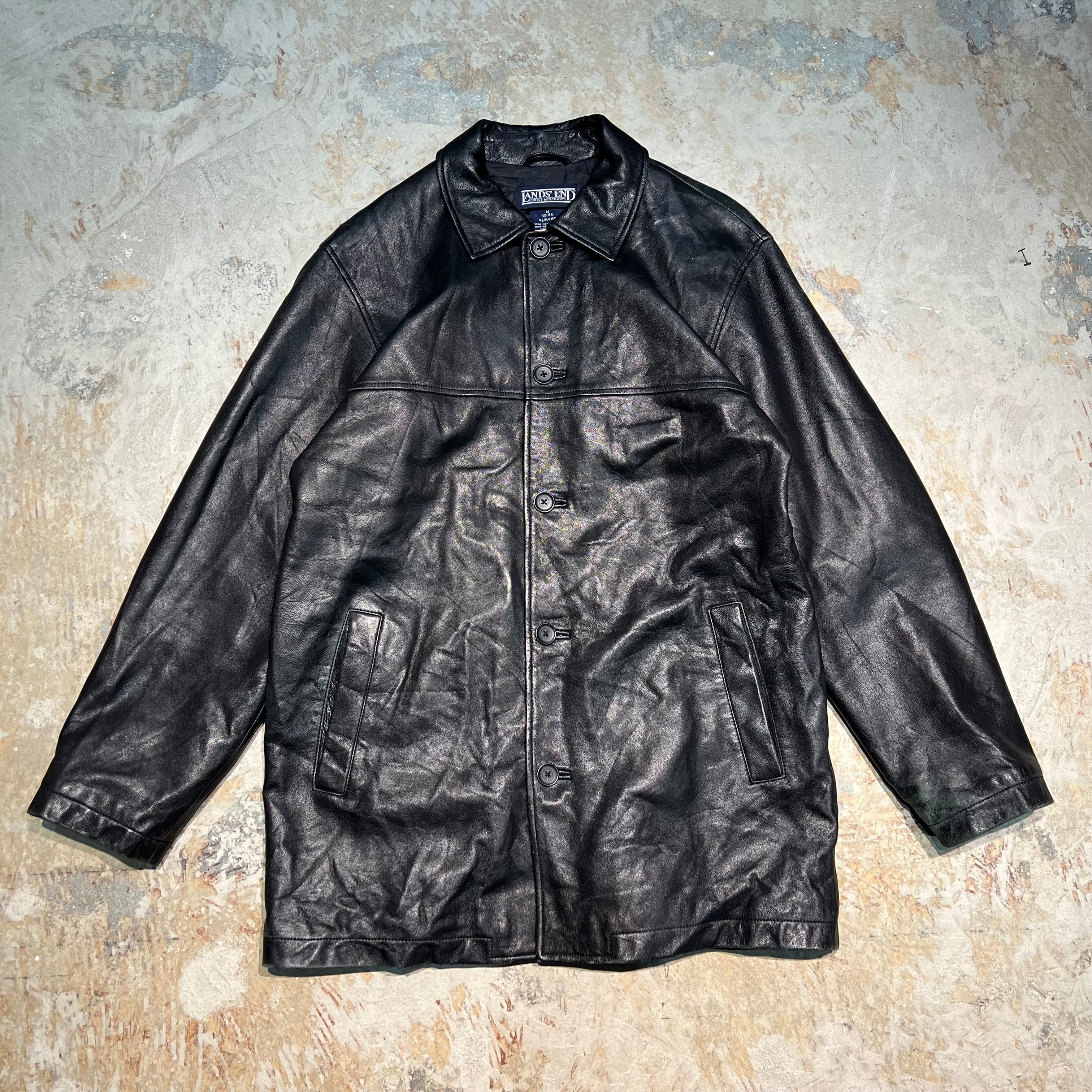 3201 古着 LANDS'END/ランズエンド/Leather Halfcoat/レザーハーフ