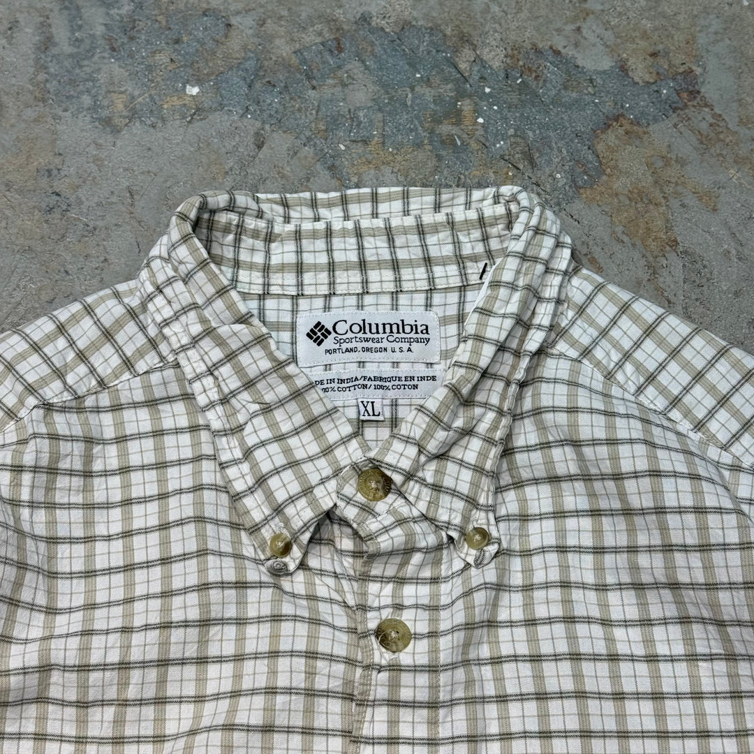 古着 Columbia/ コロンビア/  ボタンダウン半袖シャツ/ チェック柄/ サイズXL