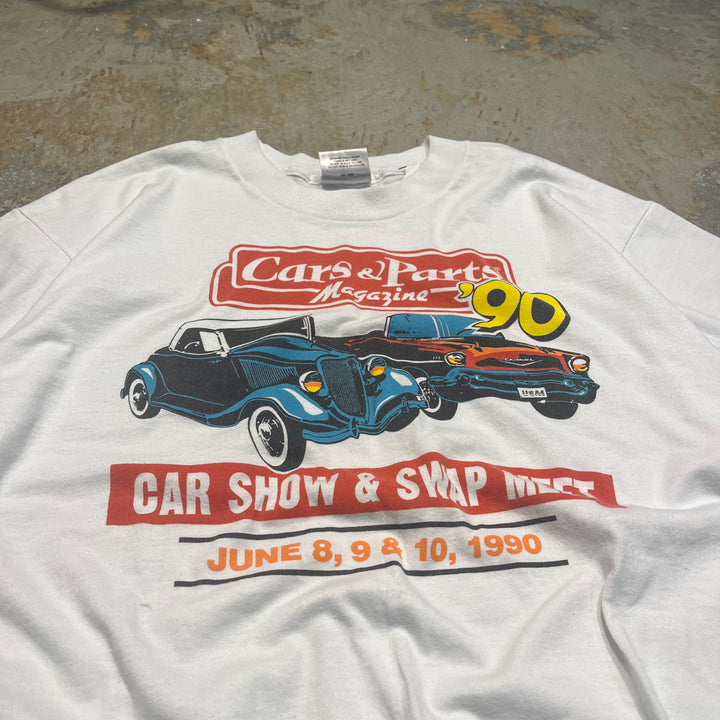 #4606 古着 90's USA製 オニータ/CARs&parts/ヴィンテージ シングルステッチ Tシャツ/企業系/サイズL