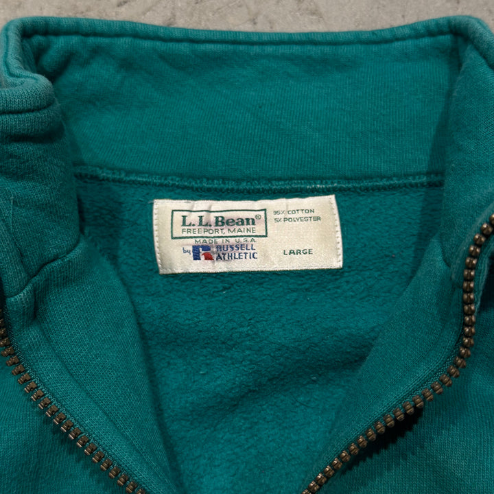 古着 USA製 90's L.L.Bean/エルエルビーン/ by Russell Athletic/ バイラッセルアスレチック/ ハーフジップスウェット/ サイズL
