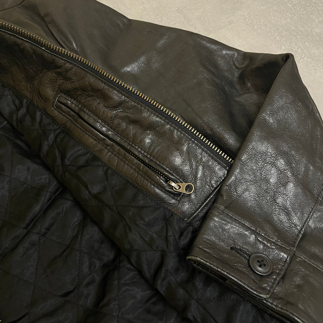 #1659 古着 GAP/ギャップ / Zip Up Leather Jacket/ジップアップレザージャケット / サイズS