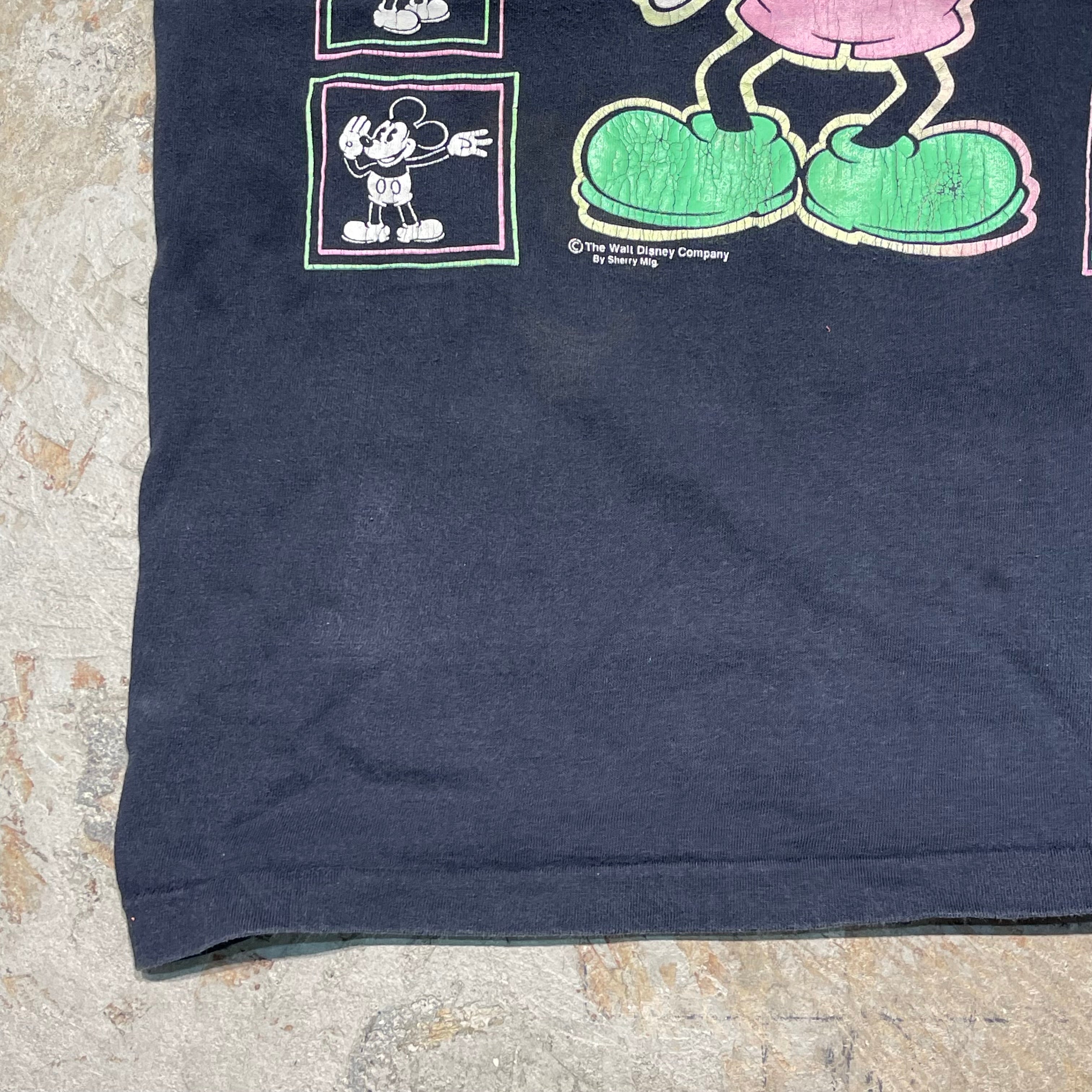 90's Sherry's BEST Mickey over print T-shirt Made in USA