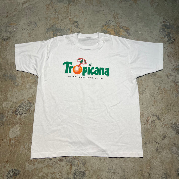 古着 USA製 90's TOROPICANA/トロピカーナ / 企業 / ヴィンテージ シングルステッチ プリントTシャツ/サイズXL-XXL相当