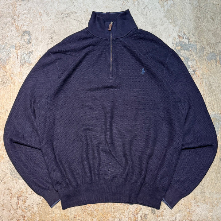 古着 POLO by Ralph Lauren/ ポロ バイ ラルフローレン/ ハーフジップニットセーター/ サイズXL