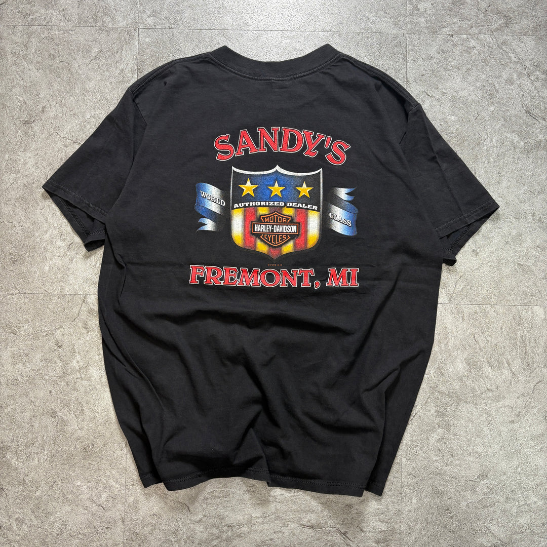 古着 99's USA製 Harley-Davidson ハーレーダビッドソン プリントTシャツ アメカジ サイズXL