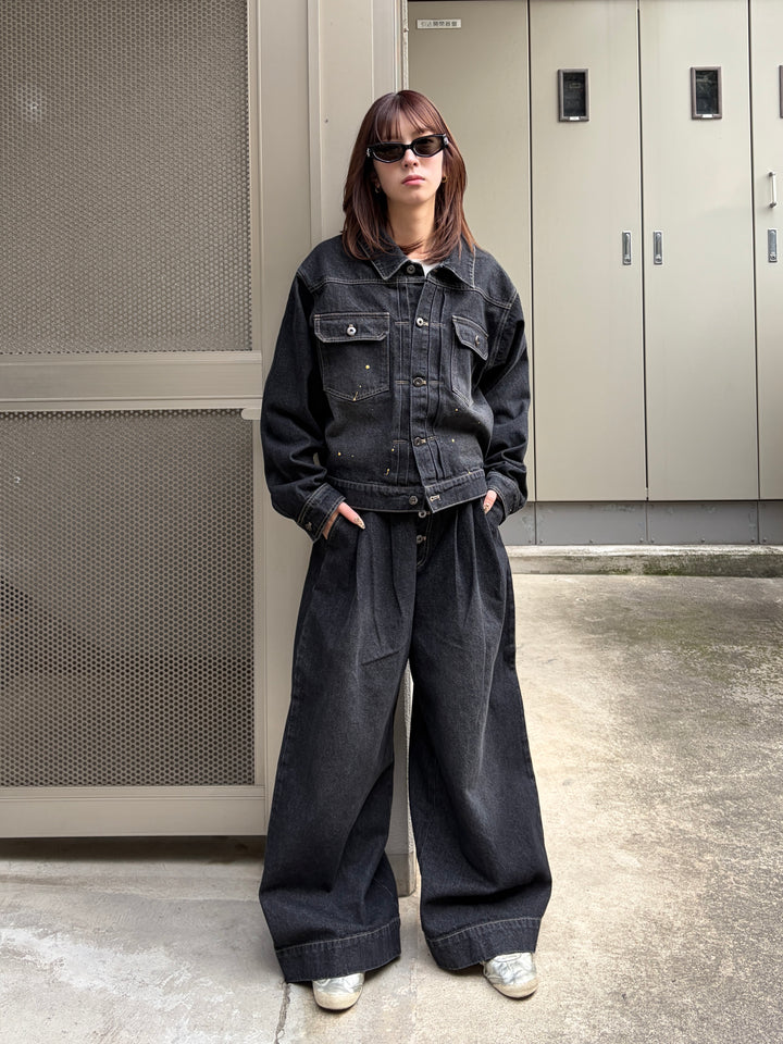 ウォッシュペイントデニムジャケット/セットアップ着用可