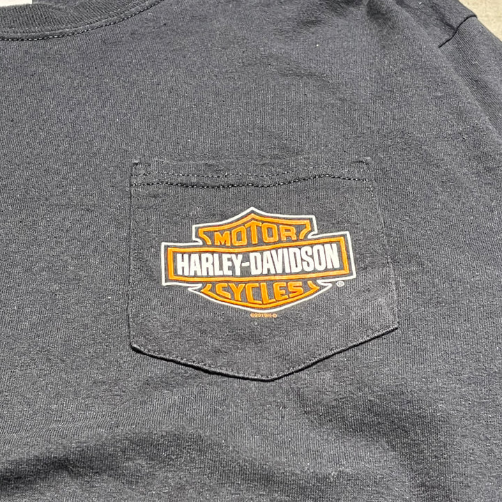 #4558 古着 19's Harley-Davidson/ハーレーダビッドソン/long sleeve print t-shirt Tee/長袖プリントTシャツ/サイズL