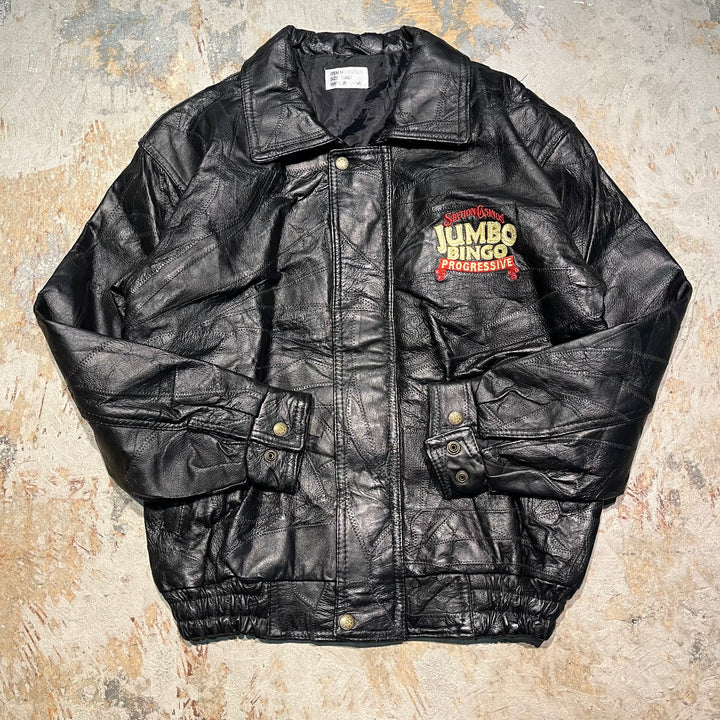 #3311 古着/Leather jacket/ジップアップレザージャケット/サイズS