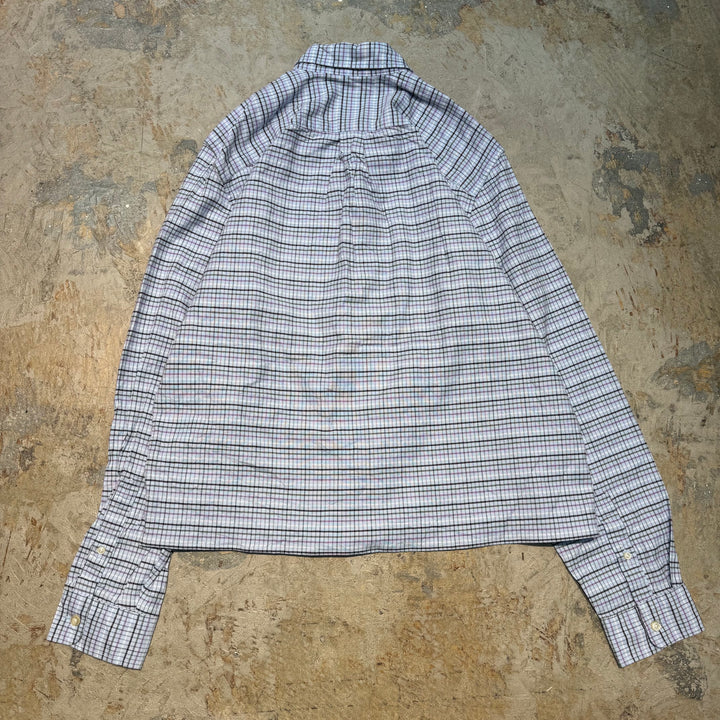 古着  GAP/ギャップ/ ボタンダウン長袖シャツ/ チェック柄/ リメイク/ サイズL