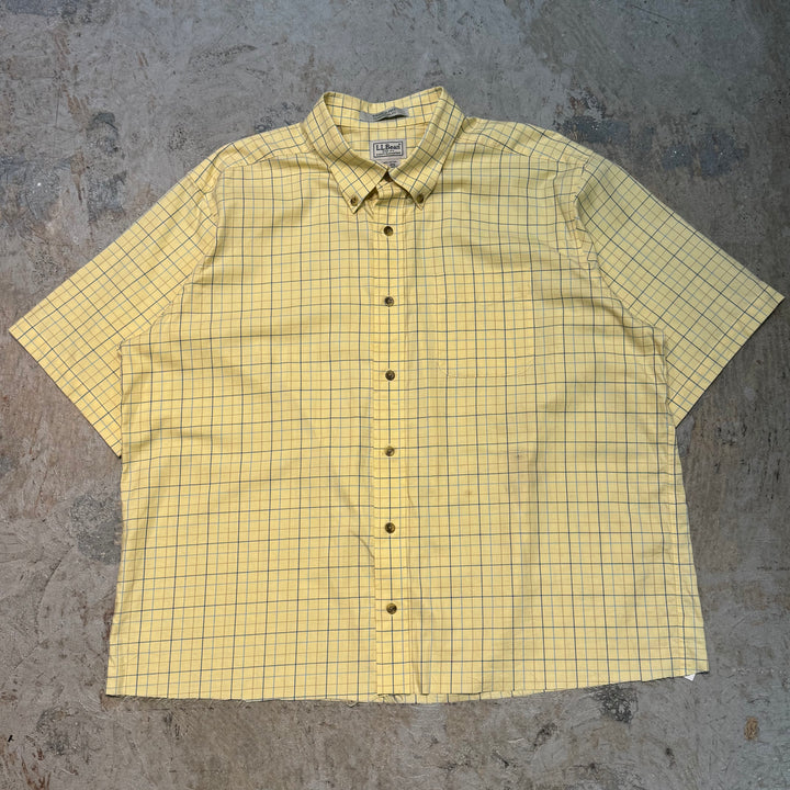 古着 L.L.Bean/ エルエルビーン/  ボタンダウン半袖シャツ/ リメイク/ チェック柄/ サイズXL