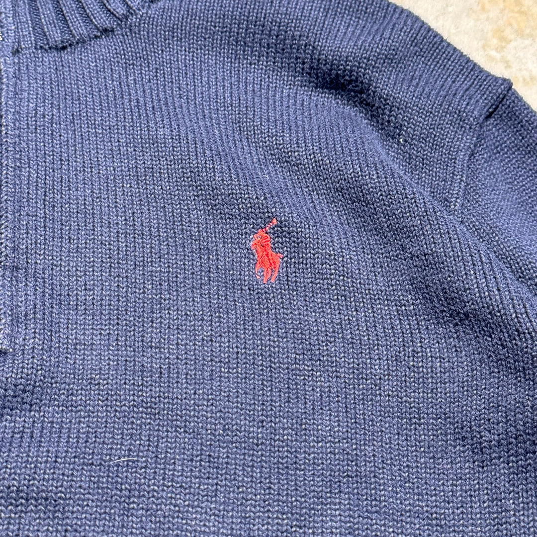 古着 POLO by Ralph Lauren/ポロラルフローレン/ハーフジップニットセーター/サイズM