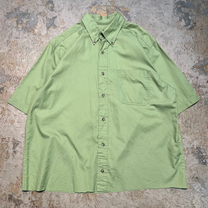 古着 EDDIE BAUER/ エディバウアー/ ボタンダウン半袖シャツ/ 無地/ サイズL