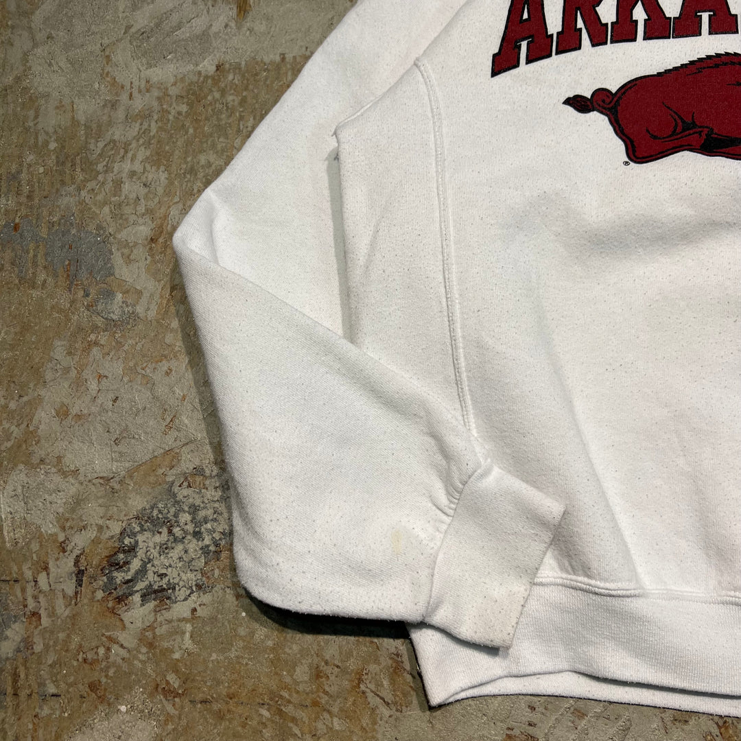 #4051 古着 Russell Athletic/ラッセルアスレチック/Crew Neck College Sweat Shirts/クルーネックカレッジスウェット/ARKANSAS RAZORBACKS/アーカンソー大学/アメフト/サイズM