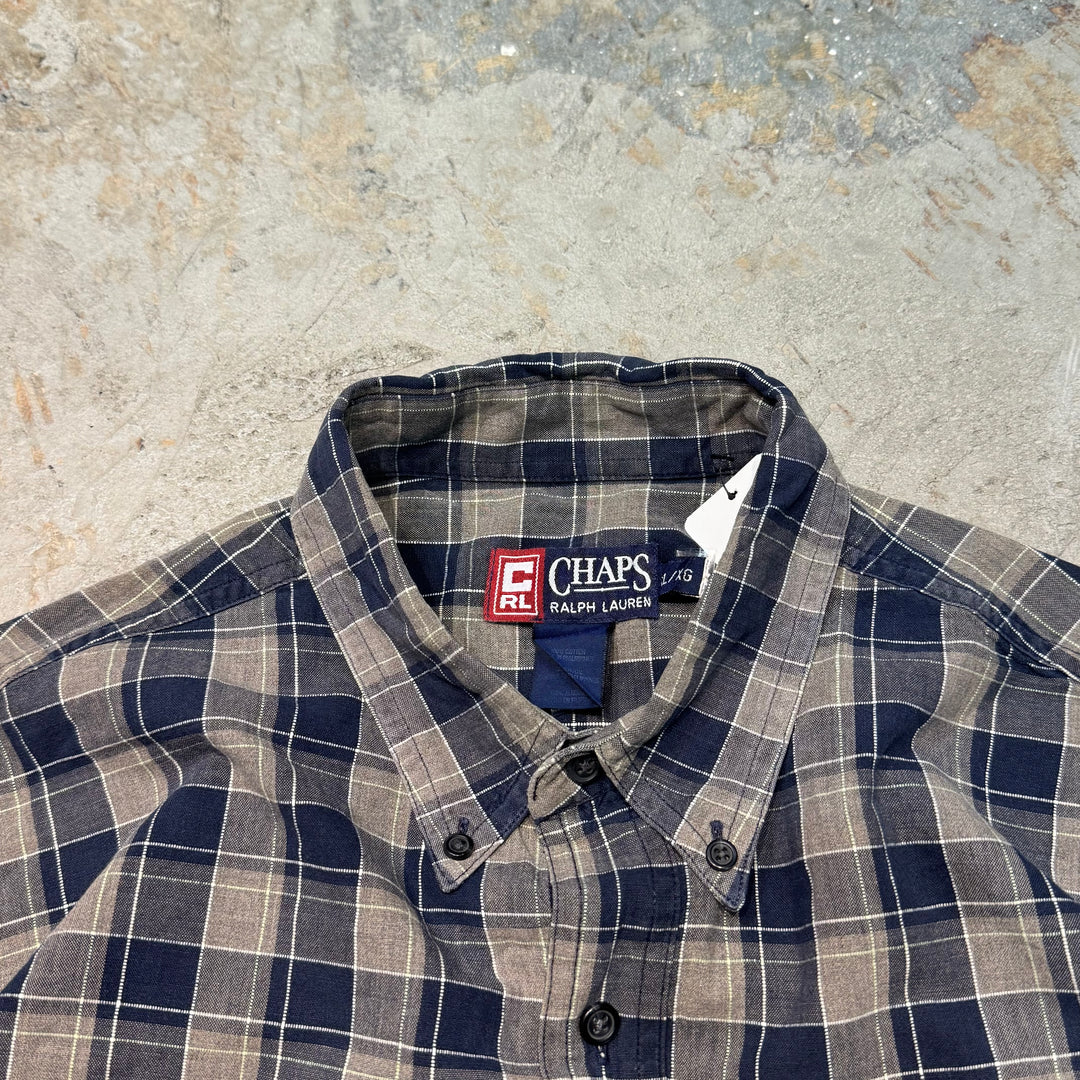 古着 CHAPS RALPH LAUREN/ チャップス ラルフ ローレン/ ボタンダウン長袖シャツ/ チェック柄/ サイズXL