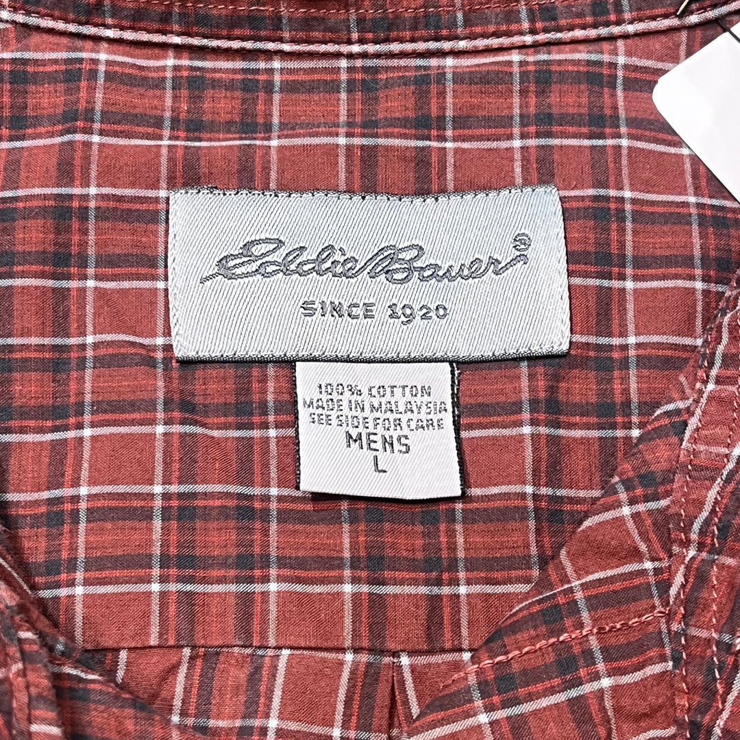 古着 Eddie Bauer/エディー･バウアー/ ボタンダウン長袖シャツ/チェック柄/サイズL