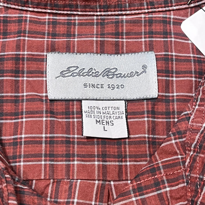 古着 Eddie Bauer/エディー･バウアー/ ボタンダウン長袖シャツ/チェック柄/サイズL