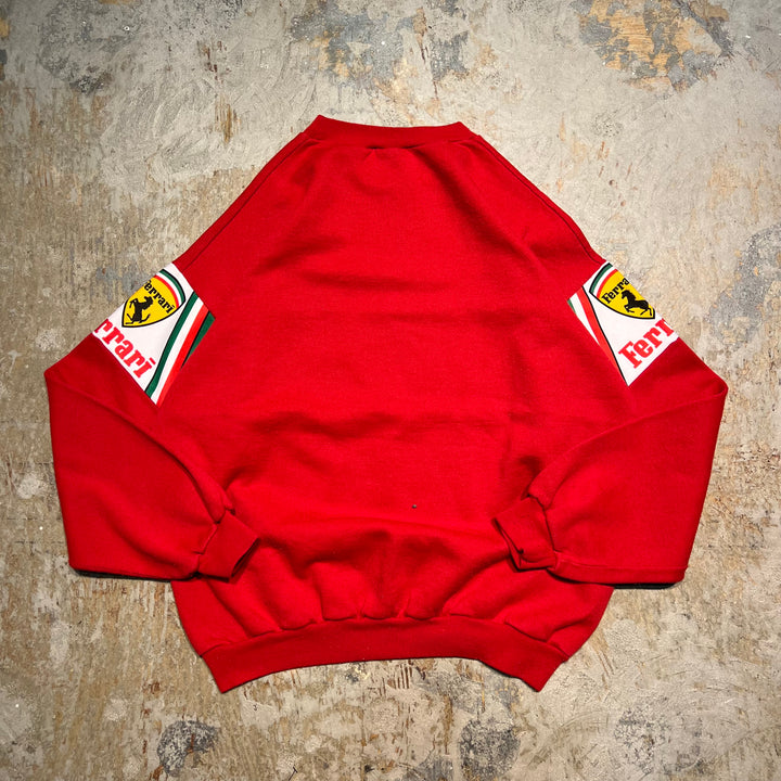 #3911 古着 Crew Neck Switching Sweat Shirt/クルーネックスイッチングスウェット/Ferrari/フェラーリ/サイズL相当