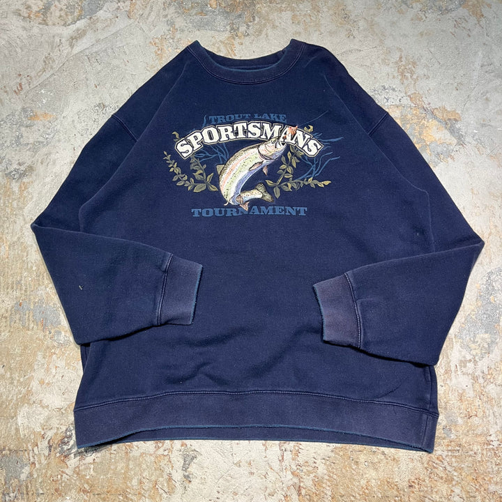 #4066 古着　Unknow/Crew neck sweat/クルーネックスウェット/SPORTSMANS/サイズL