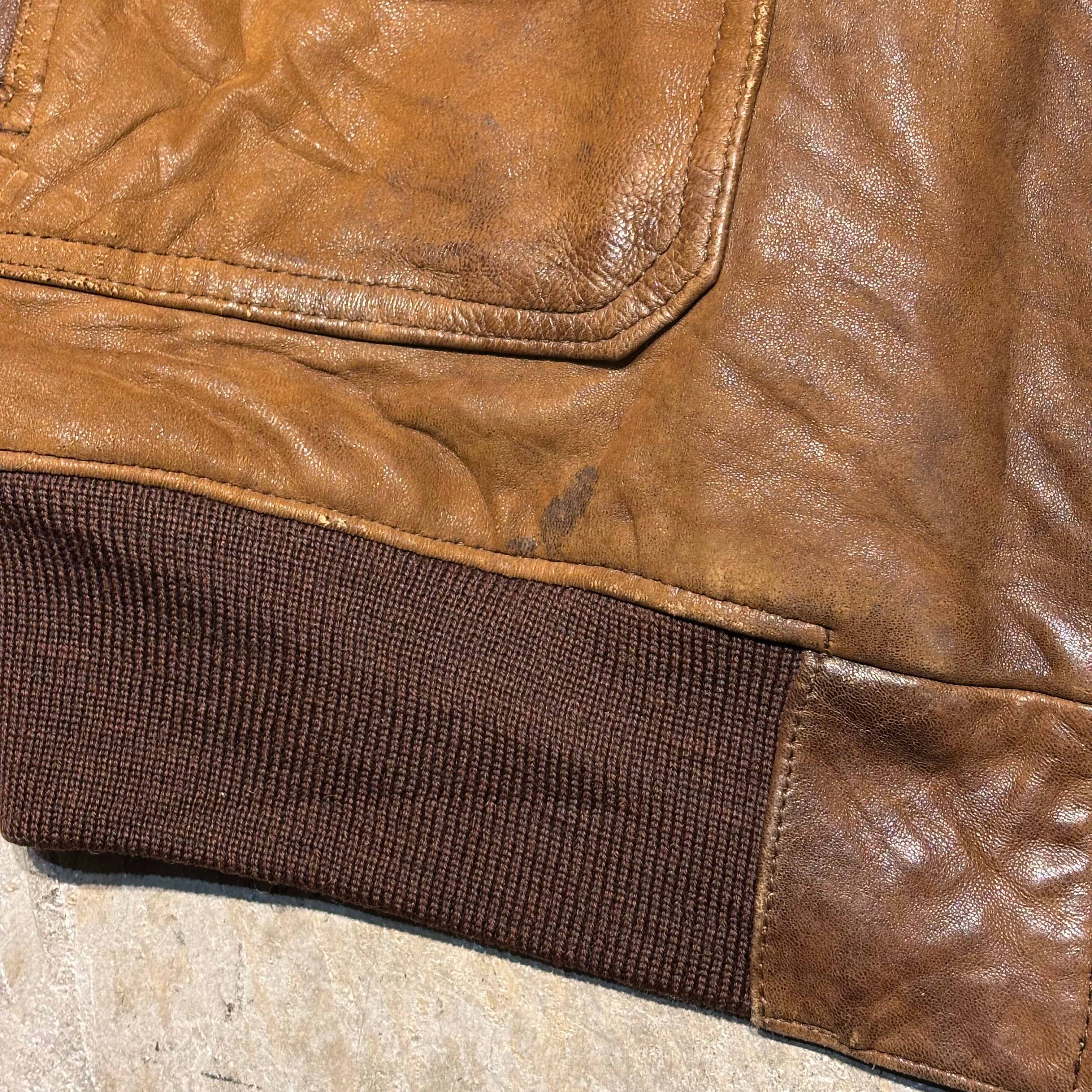 古着 70's〜80's BANANA REPUBLIC/ バナナリパブリック/ 本革ジップ