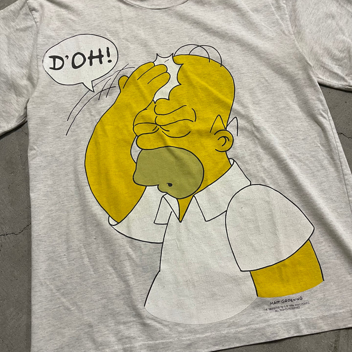 古着 90's THE SIMPSONS/シンプソンズ ホーマー/D'OH!/ヴィンテージ シングルステッチ プリントTシャツ/サイズM