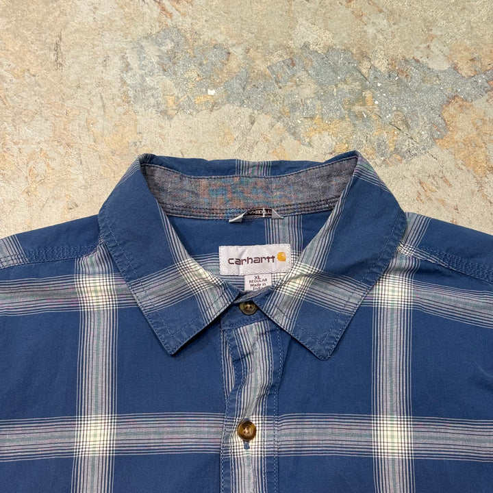 Used clothing carhartt/ short sleeve shirt/ checkered pattern/ size XL
