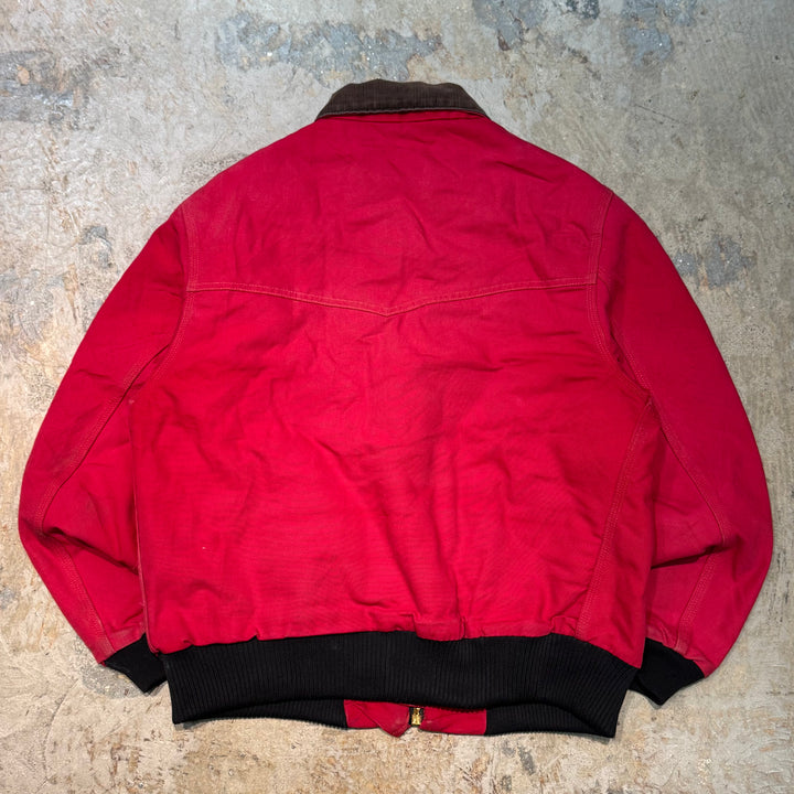 旧衣服Carhartt/汽车心/圣达菲夹克/鸭面料/衬里绗缝/企业标志/衣领灯芯绒/尺寸XL