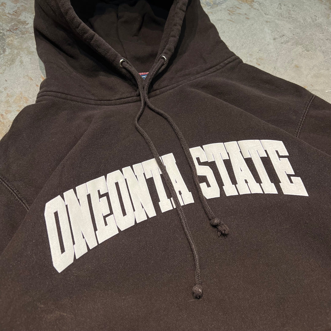 #3767 古着 MV SPORT/hoodie sweat/フーディースウェット/カレッジロゴ/ONEONTA STATE/サイズL